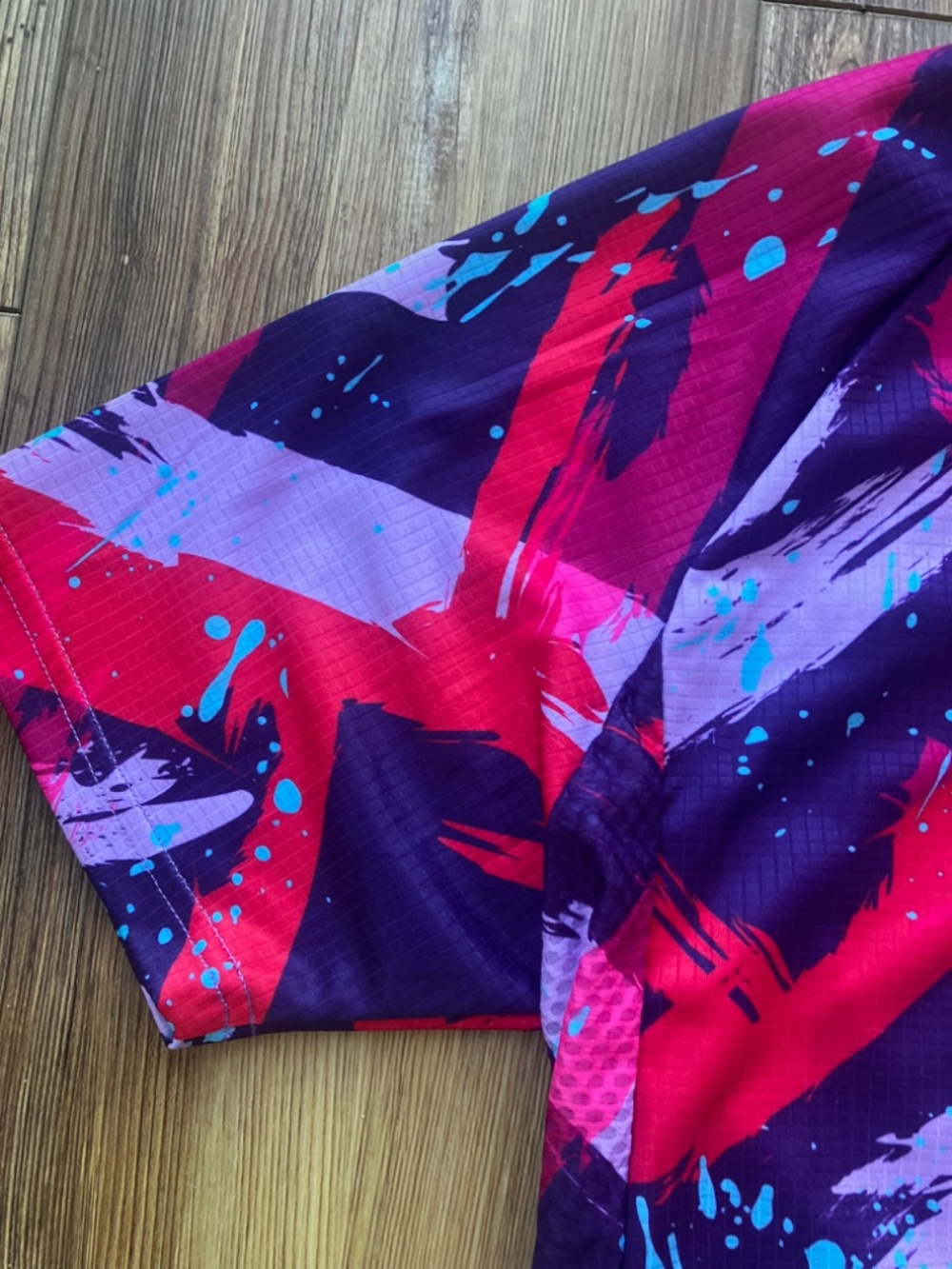 Terry Women's Large Cycling Jersey Full Zip Pink Purple Artistic Back Pocket NWT - Picture 6 of 7